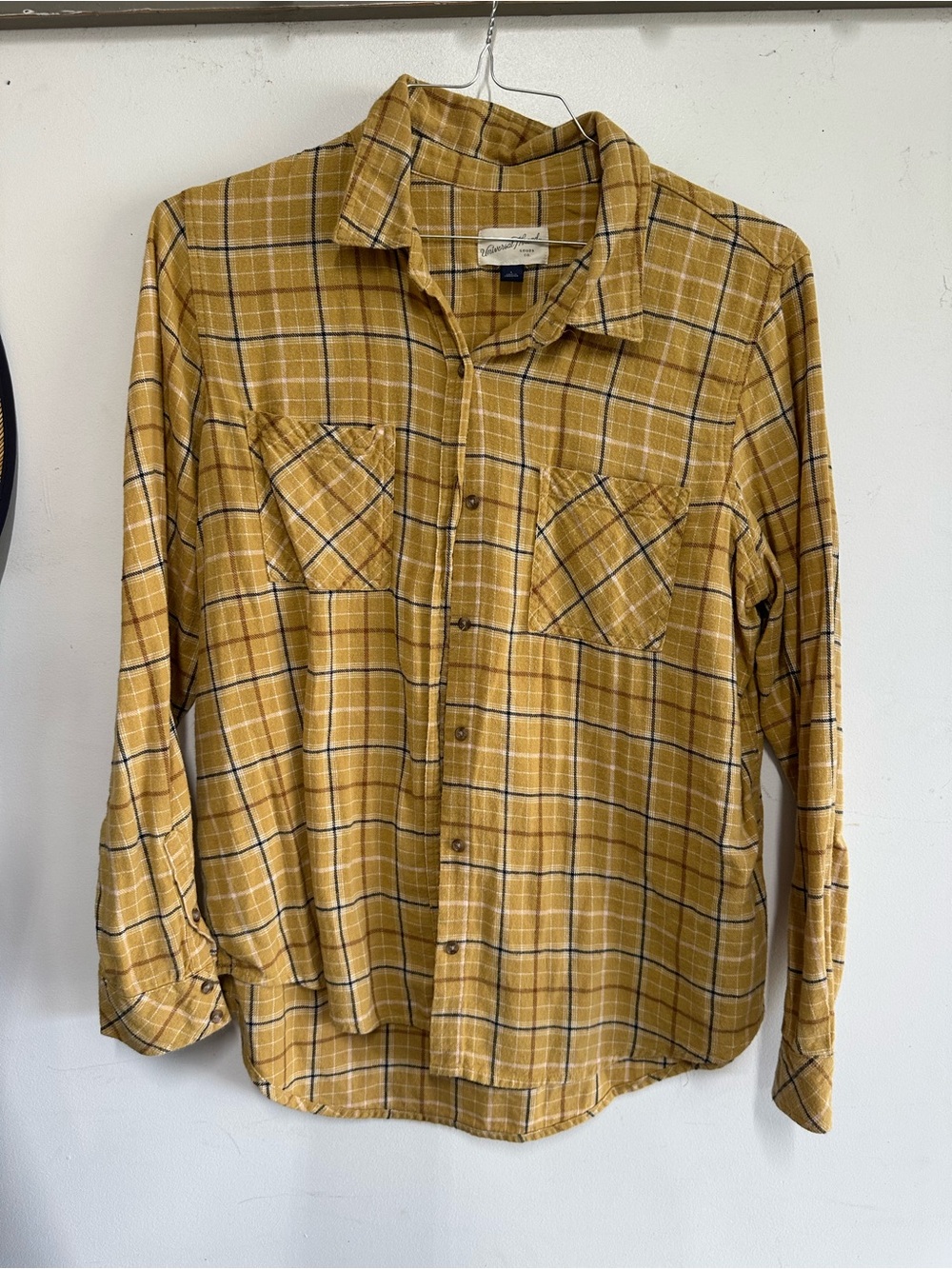 Universal Thread Mustard Plaid Button-Down Shirt
